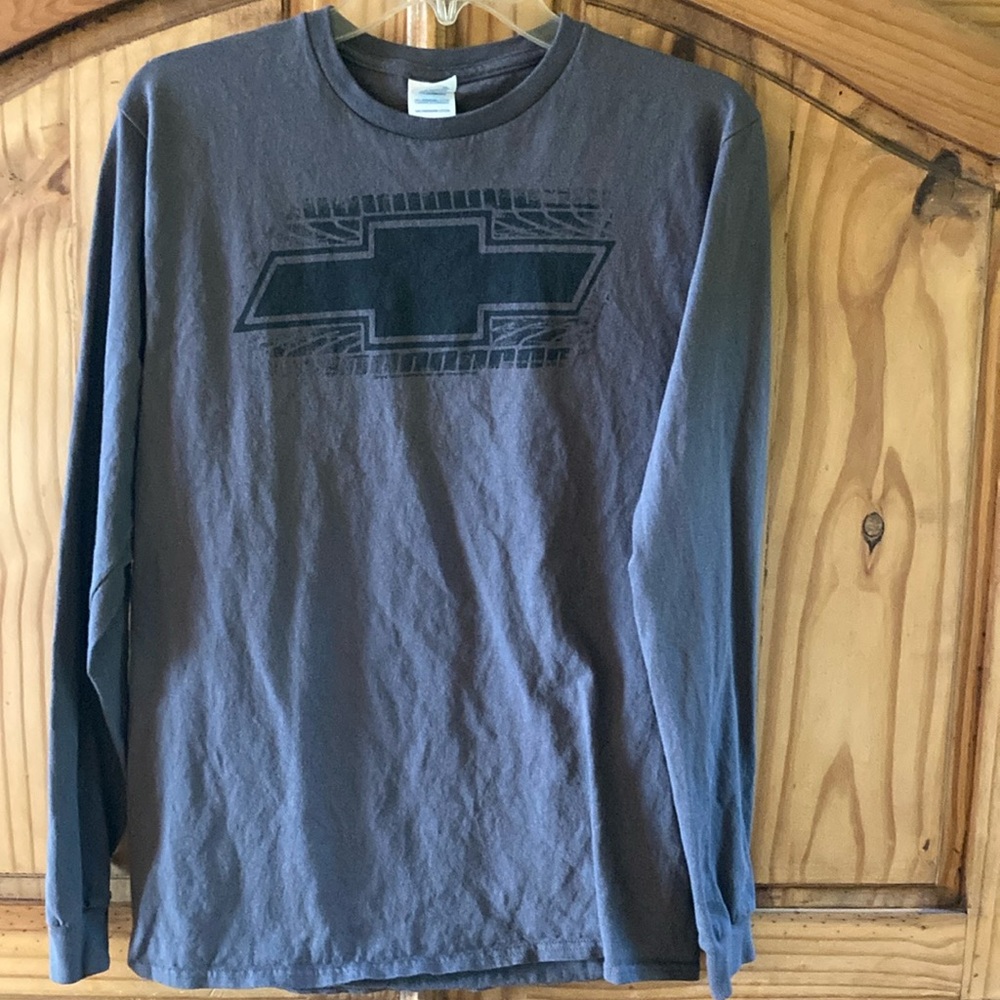 Men Chevy gray black sleeve t-shirt shirt size M